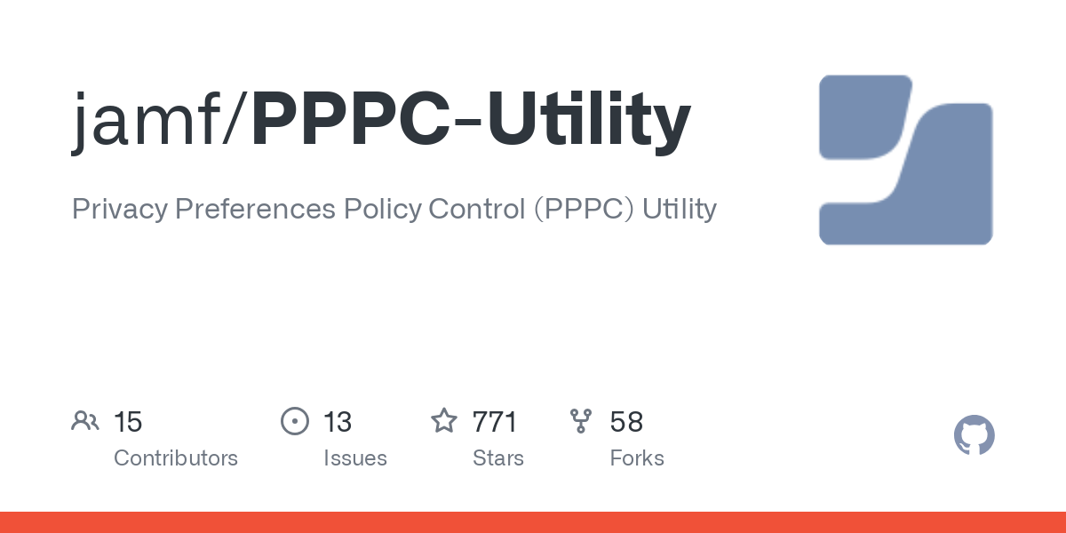 GitHub - jamf/PPPC-Utility: Privacy Preferences Policy Control (PPPC) Utility