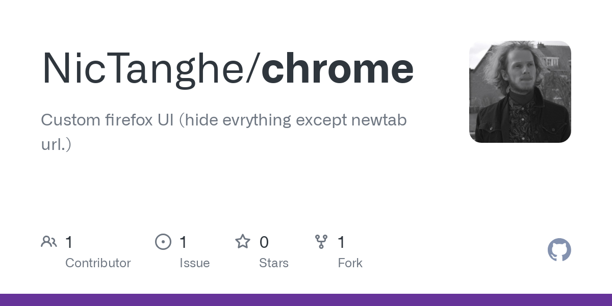 GitHub - NicTanghe/chrome: Custom firefox UI (hide evrything except newtab url.)